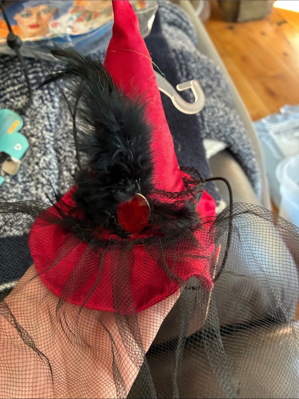 Pets Red Witch Hat Costume Accessory - Halloween dog or cat new